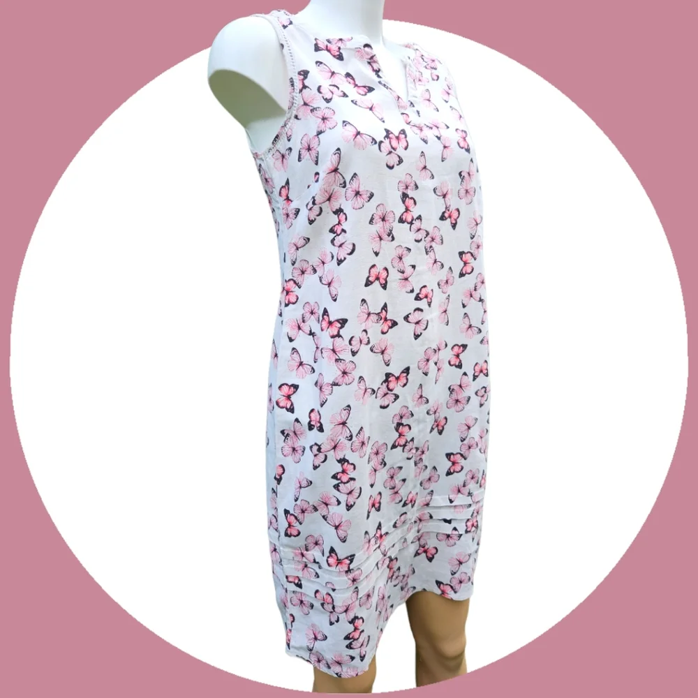 VGC Size 10 linen mix slip dress, light, cool, breezy perfect summer dress ☀️ - Picture 2 of 13
